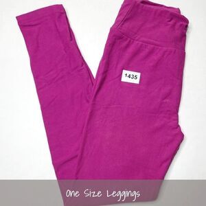 LuLaRoe OS Solid Leggings Magenta One Size NEW